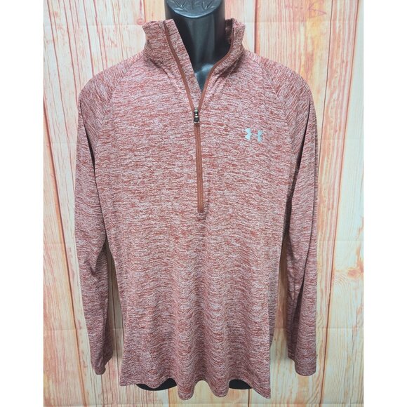 Under Armour Womens HeatGear Loose Fit Quarter-Zip XL Red Heather - Picture 1 of 9